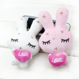 愛(ài)心兔毛絨小掛件 LOVE兔手機(jī)掛飾...