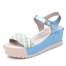 夏季女高跟鞋 原單增高甜美***涼鞋女 新款潮坡跟防水臺(tái)女涼鞋