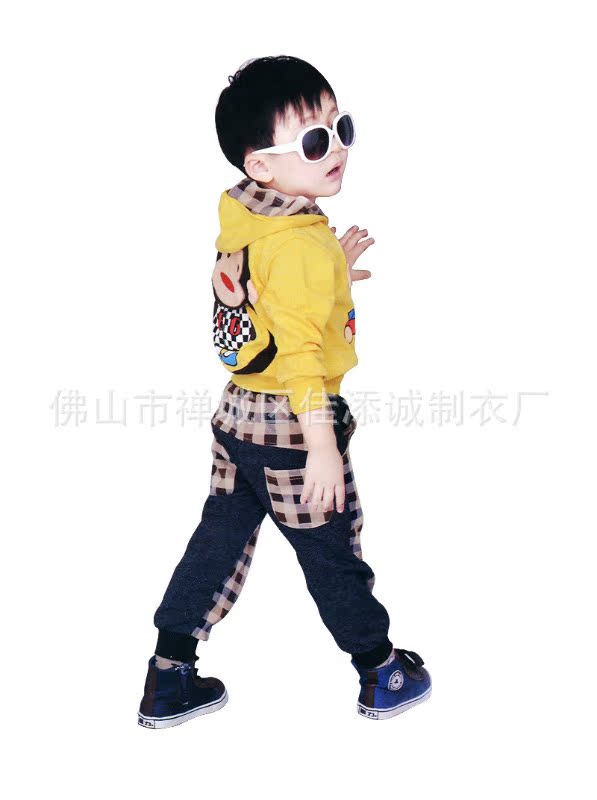 2012春裝新款猴子童裝中大童男童春秋款兒童衣服運(yùn)動(dòng)休閑套裝