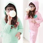 【反季清倉】女爆款棉毛圈愛心長褲套裝衛(wèi)衣外套品牌童裝批發(fā)