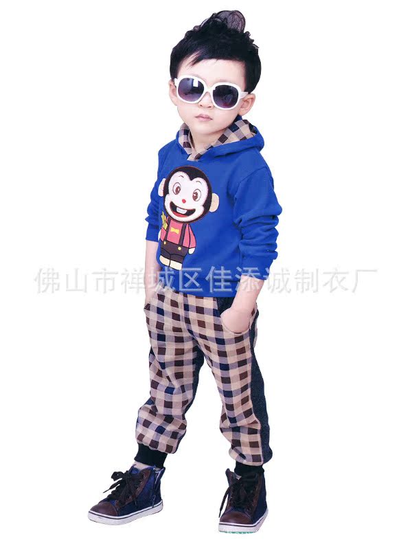 2012春裝新款猴子童裝中大童男童春秋款兒童衣服運(yùn)動(dòng)休閑套裝