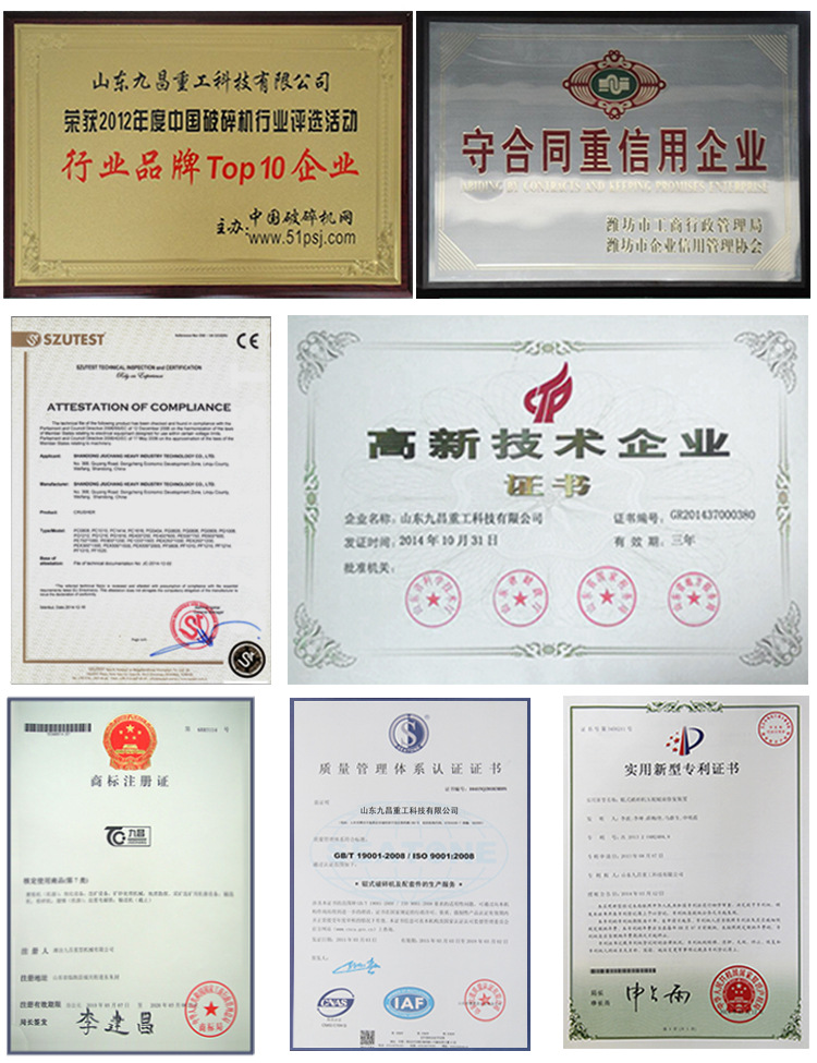 九昌榮譽資質(zhì)