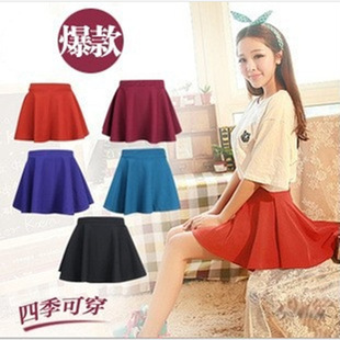 春夏款韓版篷篷 大擺太陽(yáng)裙 百褶裙 女裝短裙 女半身裙廠家批發(fā)